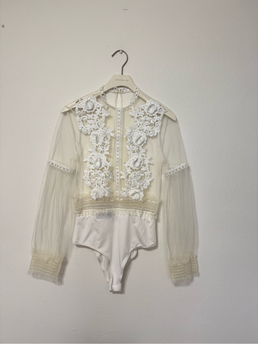 Lace Sheer Ivory Bodysuit